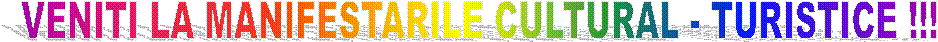 VENITI LA MANIFESTARILE CULTURAL - TURISTICE !!!